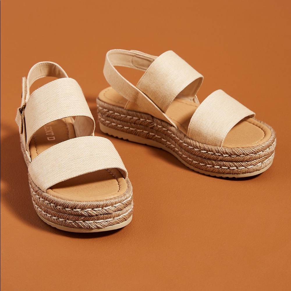Silent D Alek Platform Sandals Sz 41 Neutral